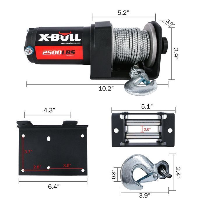 Wyciągarka elektryczna x-bull prime do quada 2500 lin stalowa atv pług