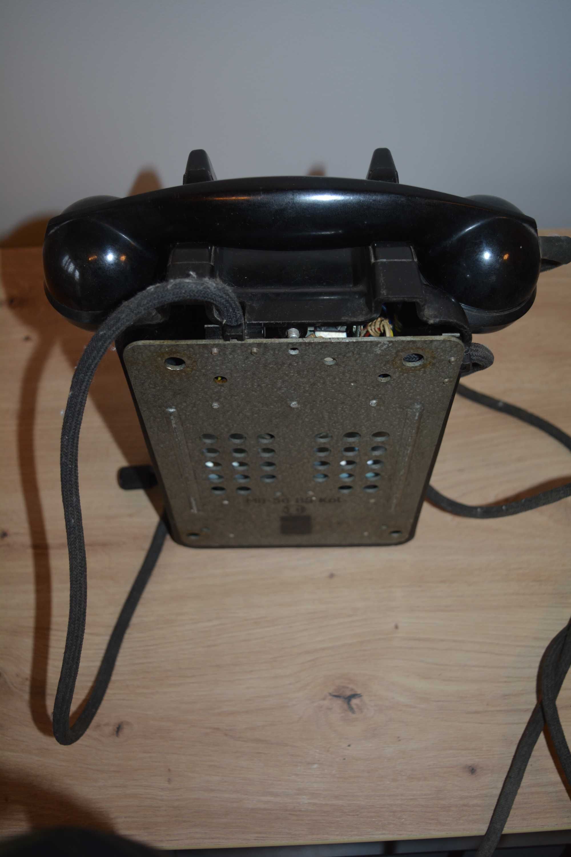 Stary telefon Telos aparat MB na korbkę