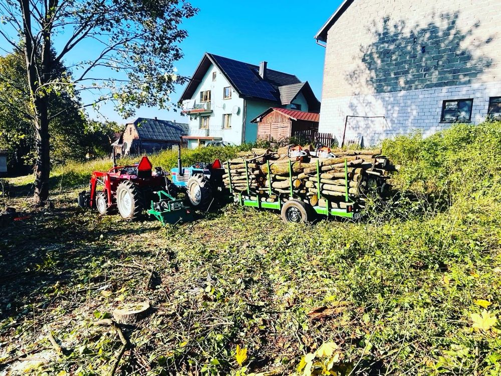 Mała przyczepa leśna do mini ciągnika przyczepka lasu quada