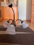 lampa wiszaca + lampa stojąca mosiadz antyczny