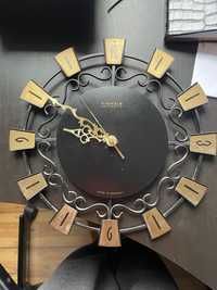 Loft KIENZLE  mosiężny metalowy czarny zegar vintage sprawny