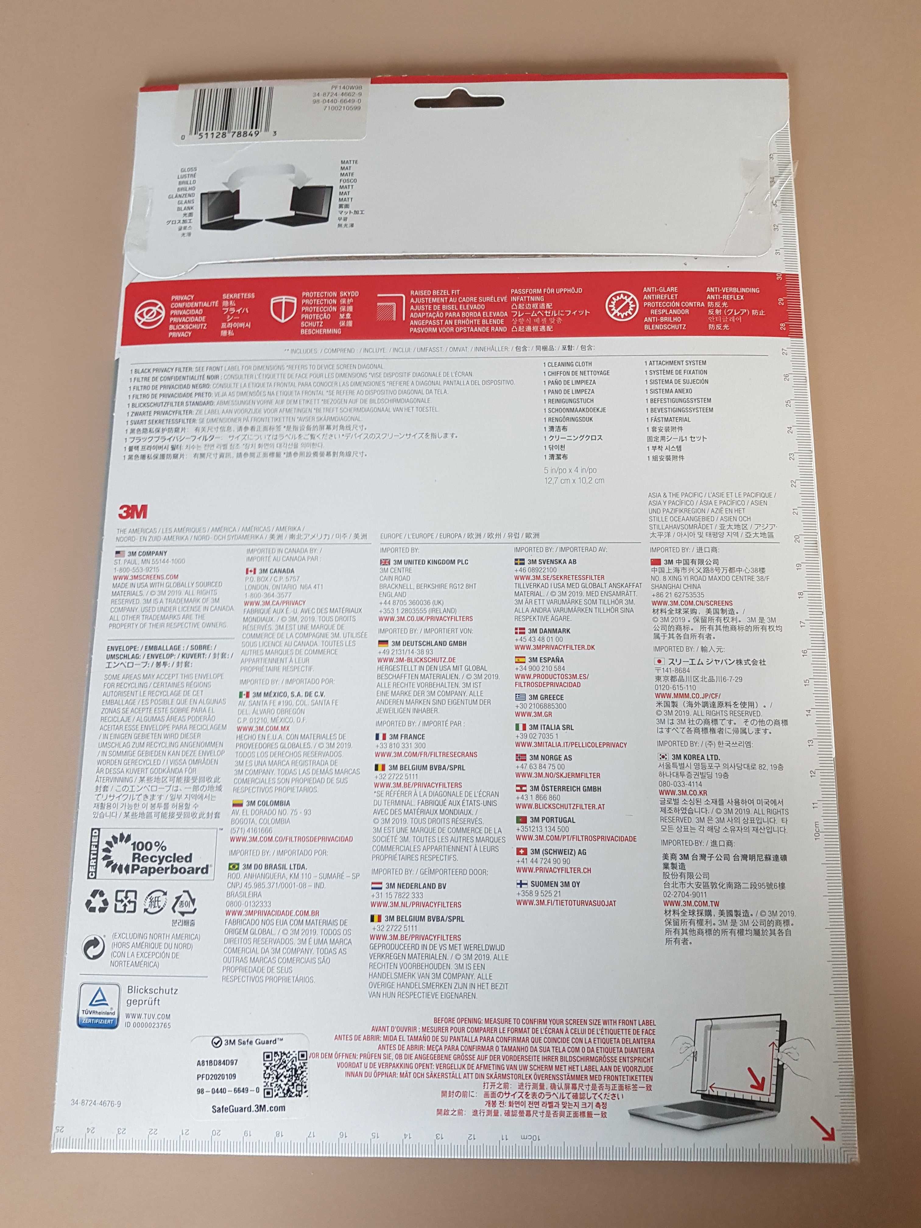 Filtr prywatyzujacy czarny 3M - monitor / laptop / ekran 14 cali