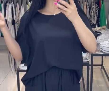 Шифоновая турецкая чёрная блуза oversize, легчайшая, трендовая
