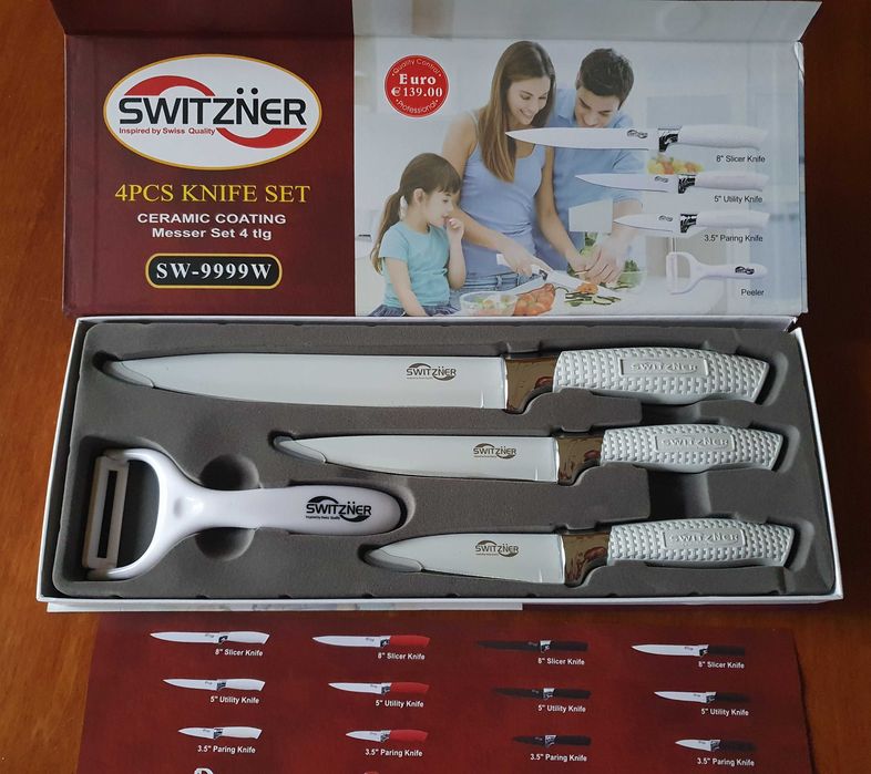Zestaw noży Switzner (3 szt + obieraczka)