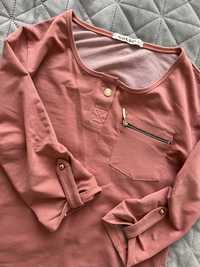 Кофтинка жіноча рожева, пудрового кольору блуза кежуал повякденна М-L