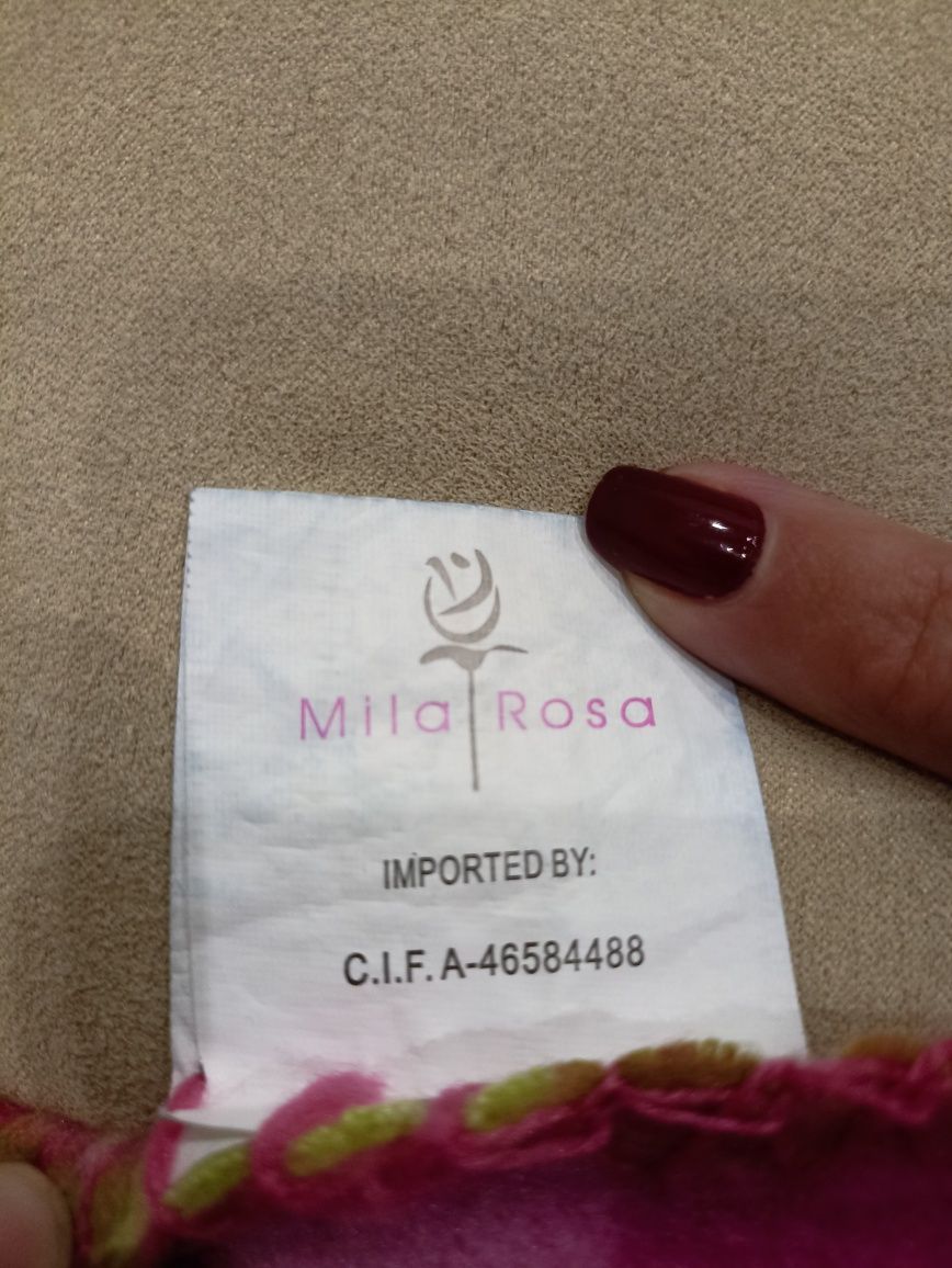 Manta Mia Rosa aos quadradinhos