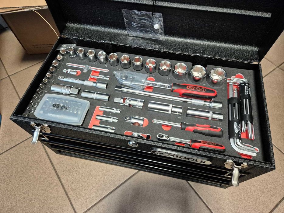 KS Tools 114 el. skrzynka narzędziowa z 3 szufladami
