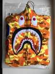 Hoodie bape pubg orange camo color full zip shark худи бейп