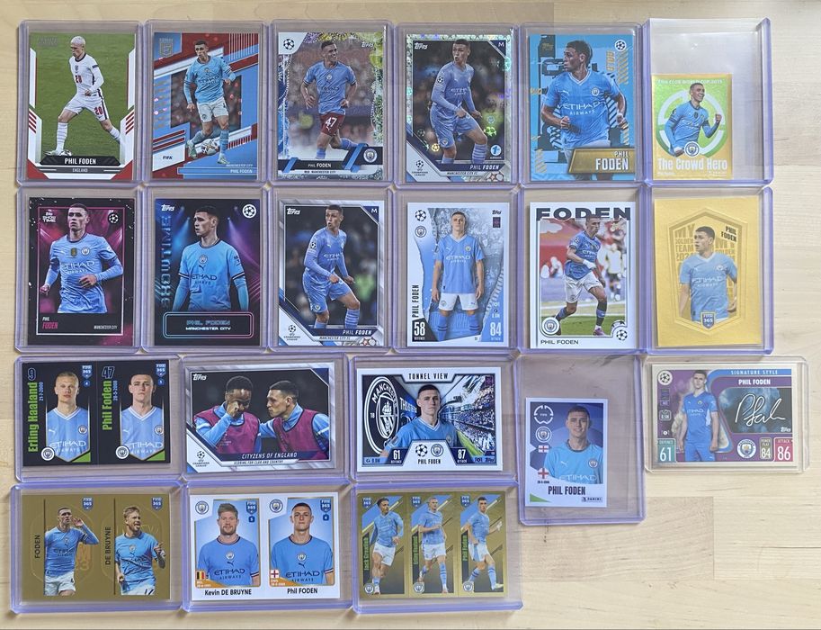 Lote 20 cartas e cromos Phil Foden Manchester City Inglaterra