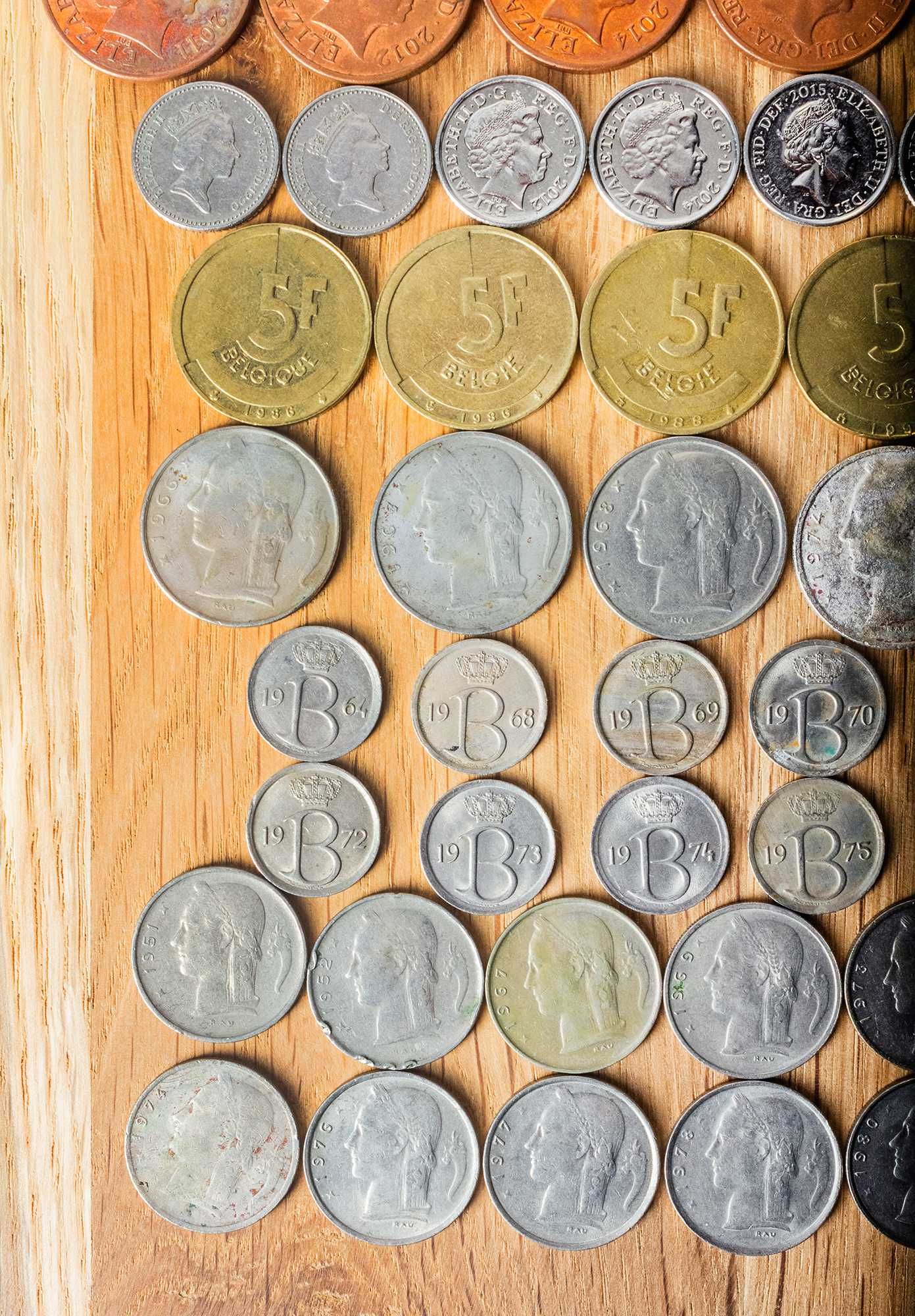 Лот монет Англии /Великобритании и Бельгии.