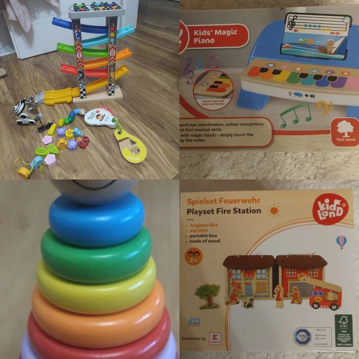 Zestaw zabawek drewnianych motesori montessori