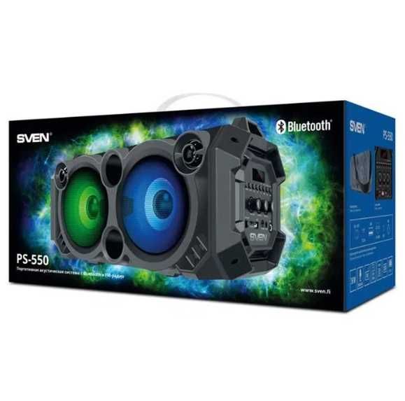 Колонка SVEN PS-550 Black bluetooth,підсвічування,караоке36W гар.12міс