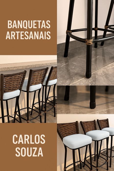 Banquetas Personalizáveis – Design Moderno e Acabamento Artesanal
