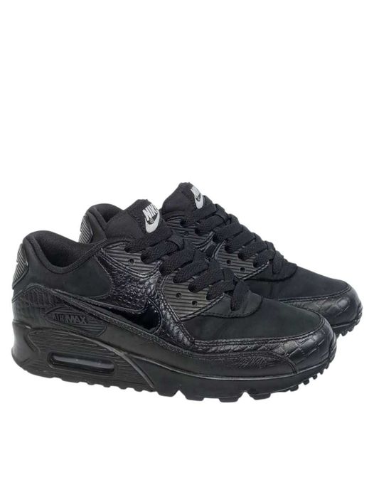 Кожаные кроссовки Nike Air Max 90 Black Reptile Premium Оригинал