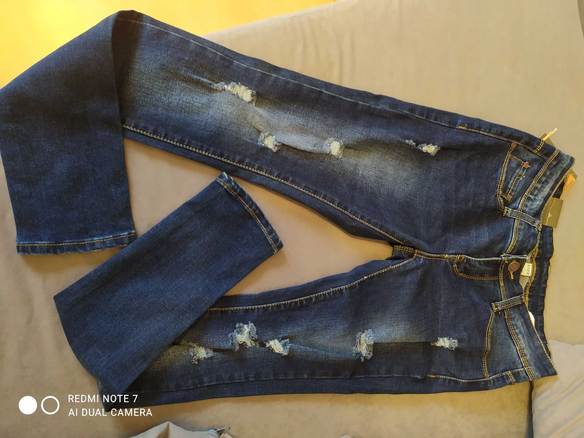 Spodnie  Damskie Jeans (przetarcia)