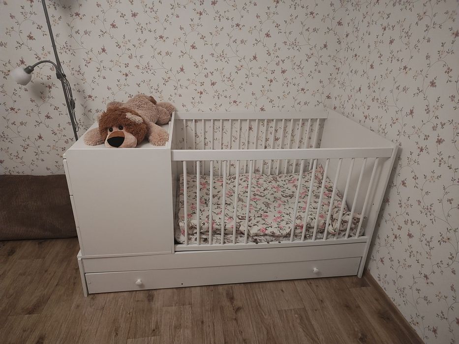 Łóżeczko 3w1 Klupś kompakt z komodą