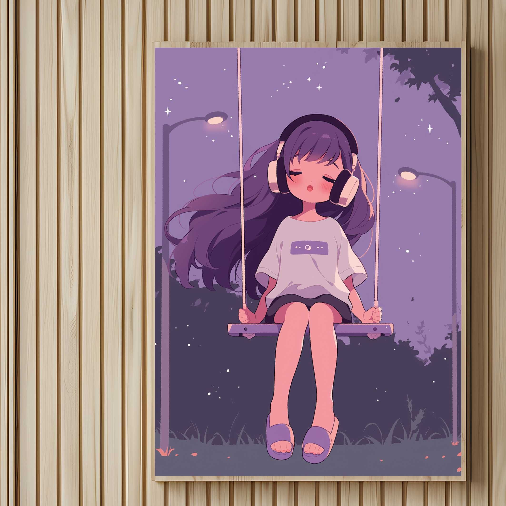 plakat anime manga japoński styl, plakat postać anime styl manga