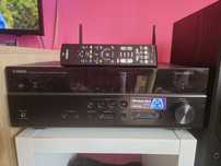 Amplituner yamaha wifi  wraz z kolumnami  i subwooferem