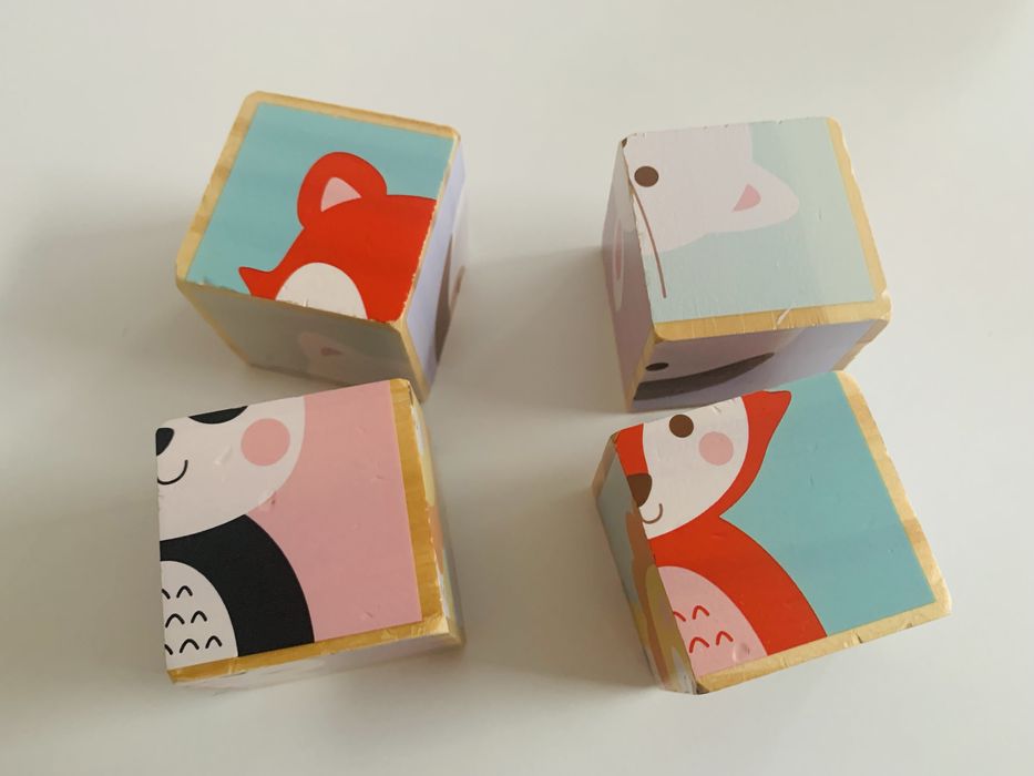 Klocki gumowe SMIKI sensoryczne + klocki drewniane