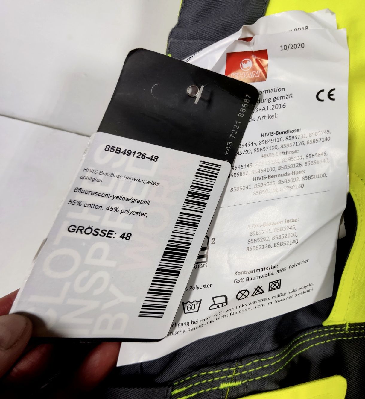 Рабочие сигнальные брюки Khan Hivis,светоотражение,48-50р.