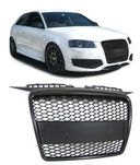 Grelha Audi A3 8P Phase 1 Look RS3 / Honeycomb Preto Fosco 2005 a 2008