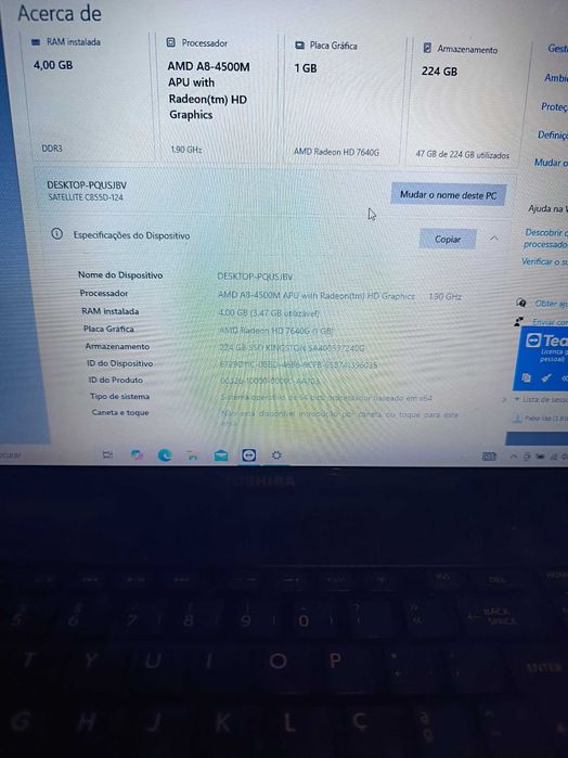 Portátil Toshiba 15,6