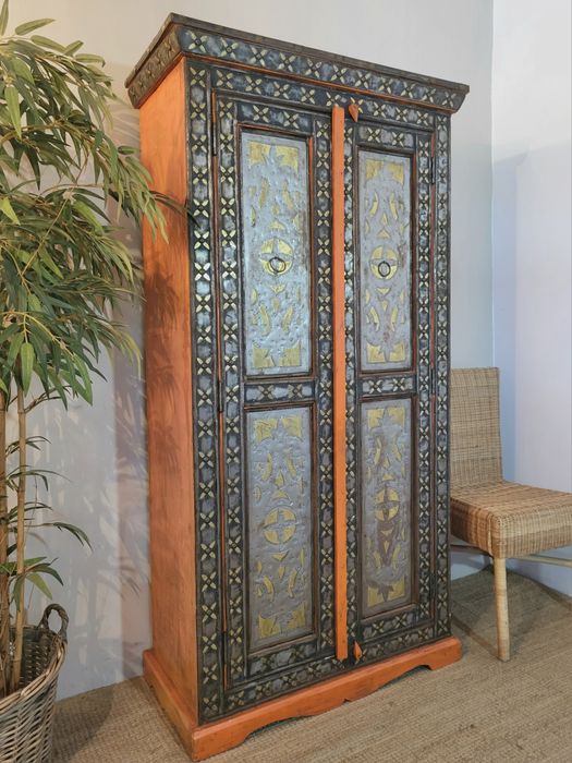 armario, prateleiras, louceiro, estante, oriental, indiano, rustico