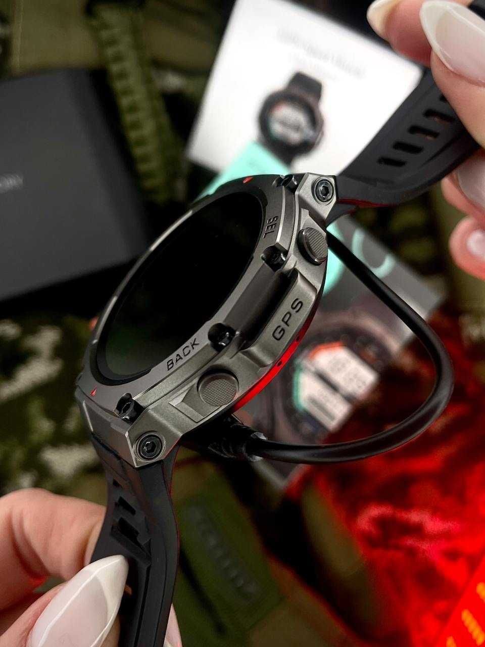 Смарт годинник MODFIT Titan Force GPS Black T-REX компас Amazfit