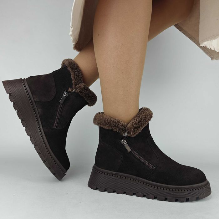 Черевики жіночі 0088 ЗИМОВІ в 5 кольорах з НАТУРАЛЬНОЇ ЗАМШІ та ШКІРИ