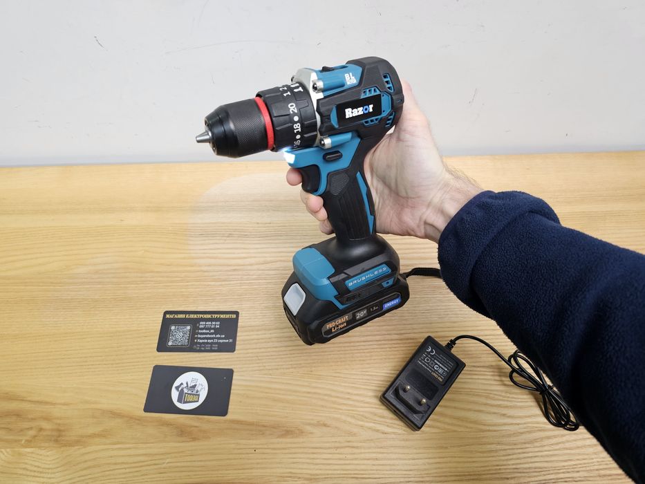 Ударный Бесщеточный Шуруповерт Razor BL45 +Акум.ProCraft +з.у