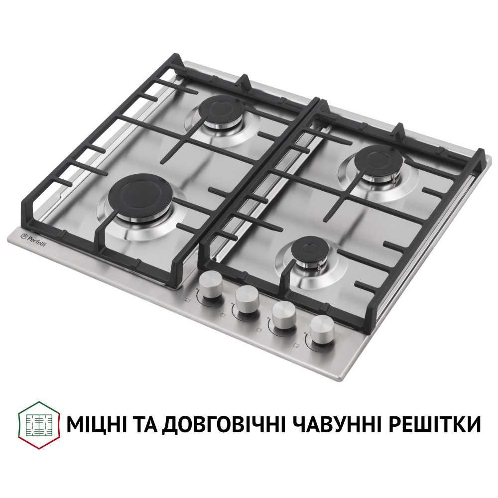 Газові варочні поверхні з нержавіючої сталі Ventolux Minola Perfelli