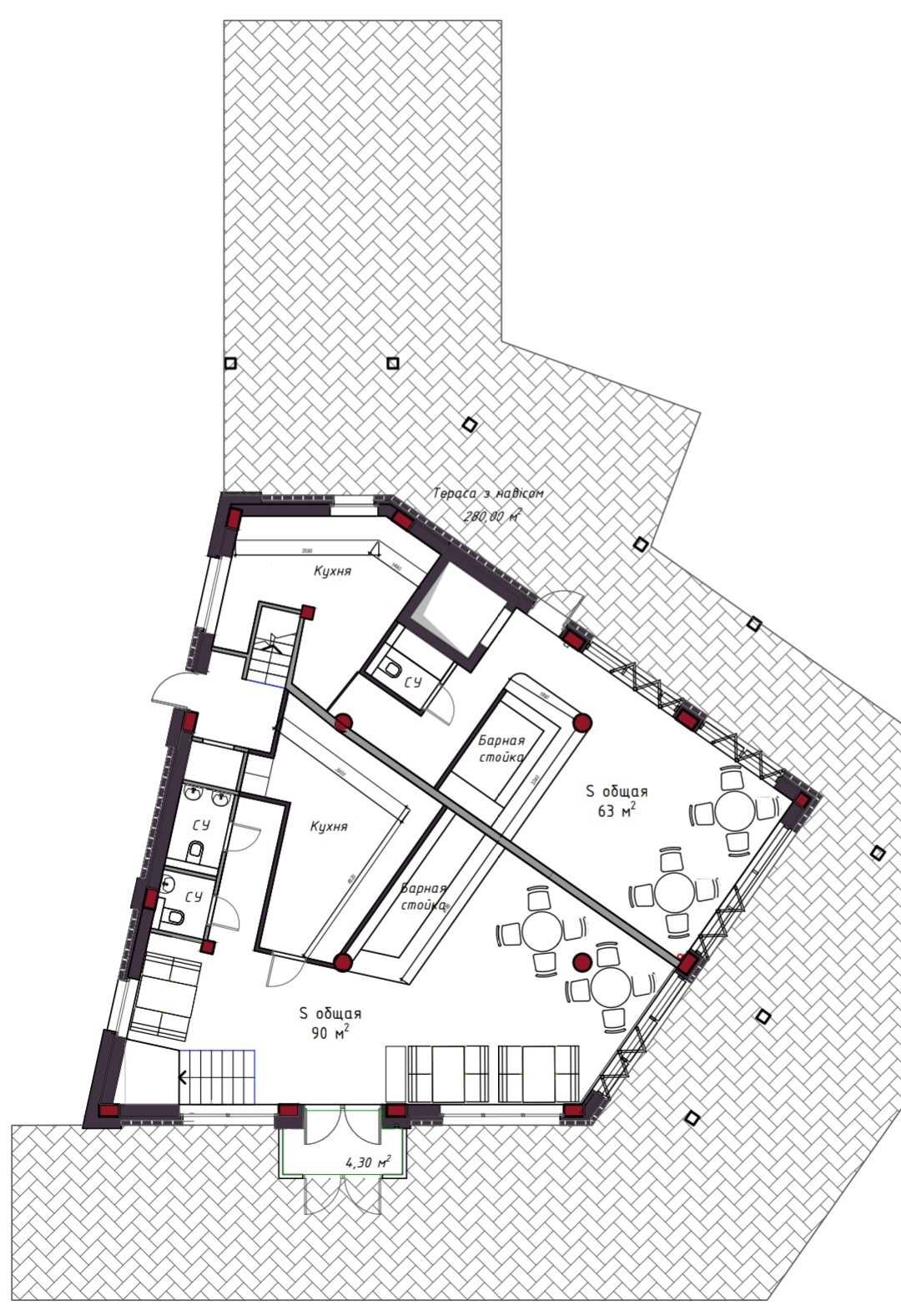 Аренда кафе, ресторан 63 м, летняя площадка, ТРИ фазы 15кВт, ГАЗ