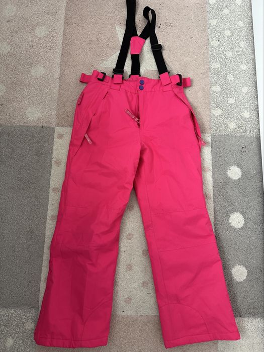 Dziecięce wodoodporne spodnie narciarskie różowe 9-10lat