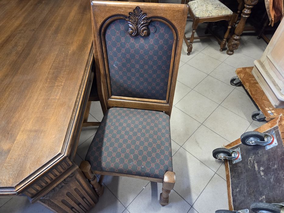 Zestaw 100% dębowy komoda lustro witryna stół 8 krzeseł meble Holandia