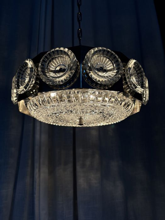 Lampa kryształowa Carl Fagerlund Szwecja lata 60
