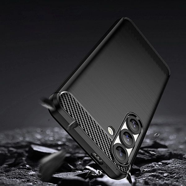 Etui Carbon Case elastyczne silikonowe na Xiaomi Poco X7 - czarne