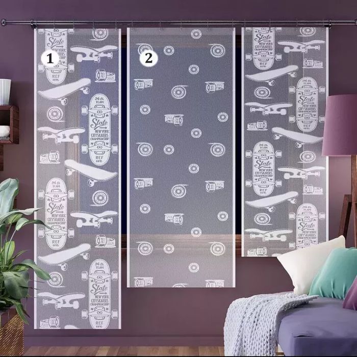 Firanka żakardowa dziecięca gotowa Panel Lewis 70x190 cm Okazja!