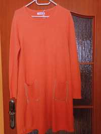 Sweter długi pomarańczowy tunika