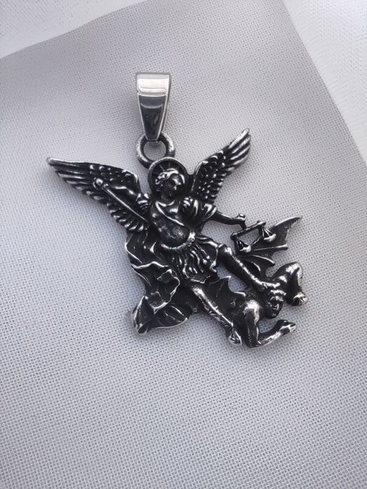Новий кулон нержавіюча сталь ангел правосуддя терези диявол 4 см