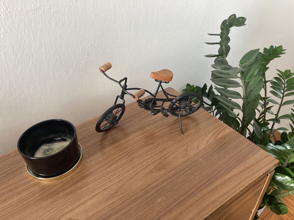 Ozdoba rzeźba rowerek rower figurka ręczna robota handmade jedyny taki