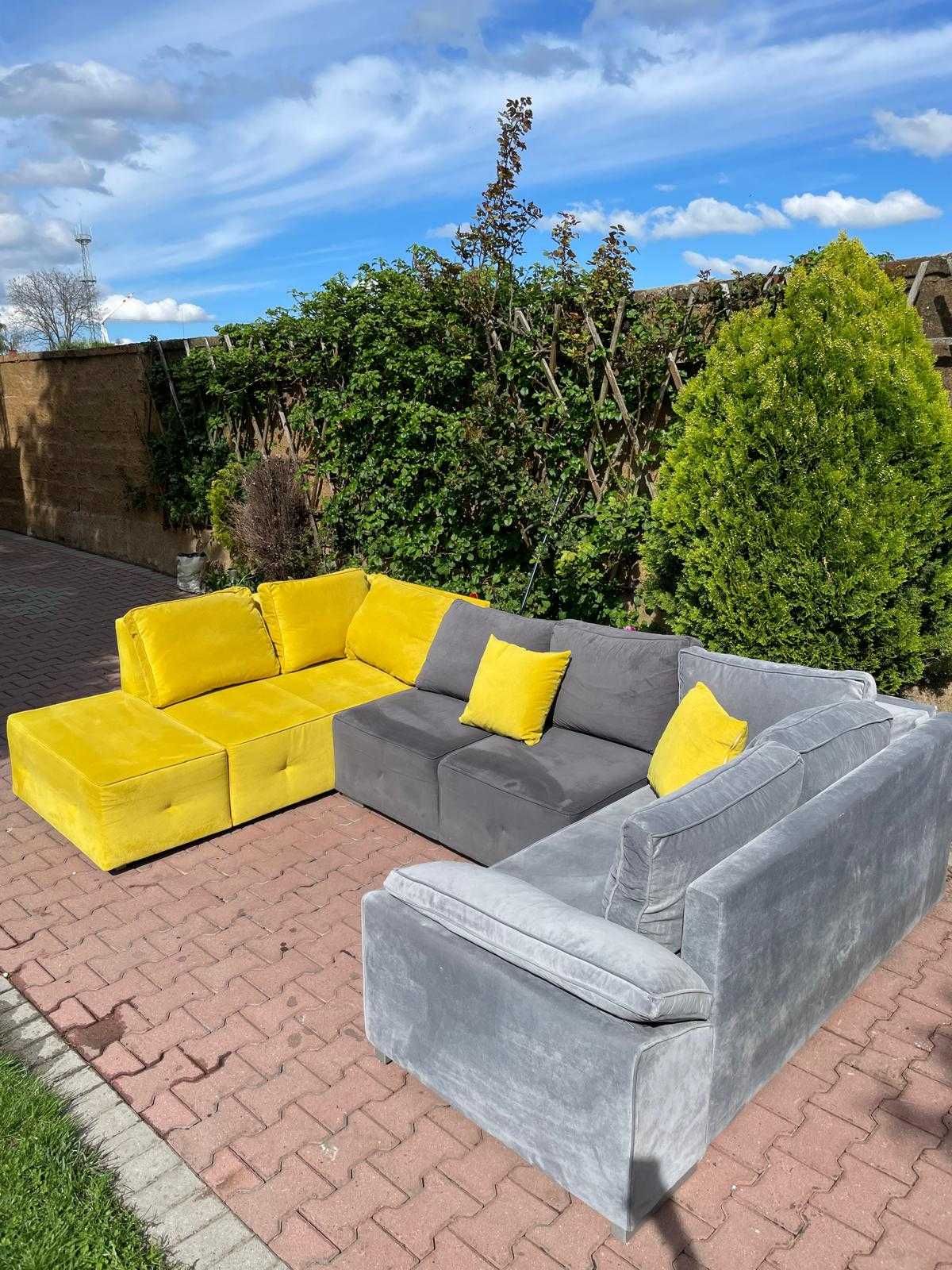 Narożnik z funkcją spania Typu U - 323 x 200 cm - w dobrym stanie
