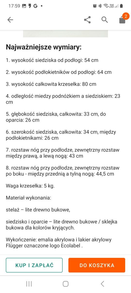 Krzesło do stołu dla dziecka