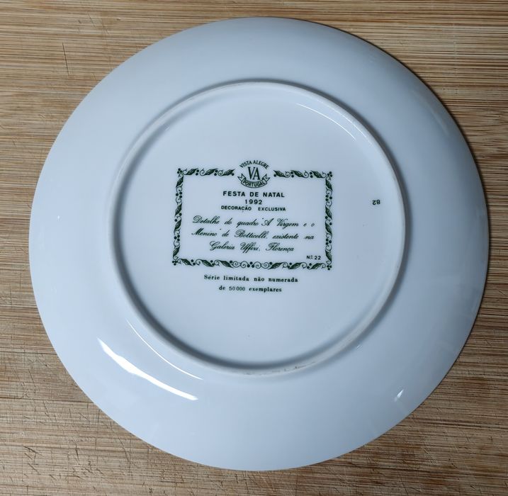 Prato Vista Alegre, coleção de Natal 1992