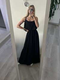 Czarna sukienka letnia długa