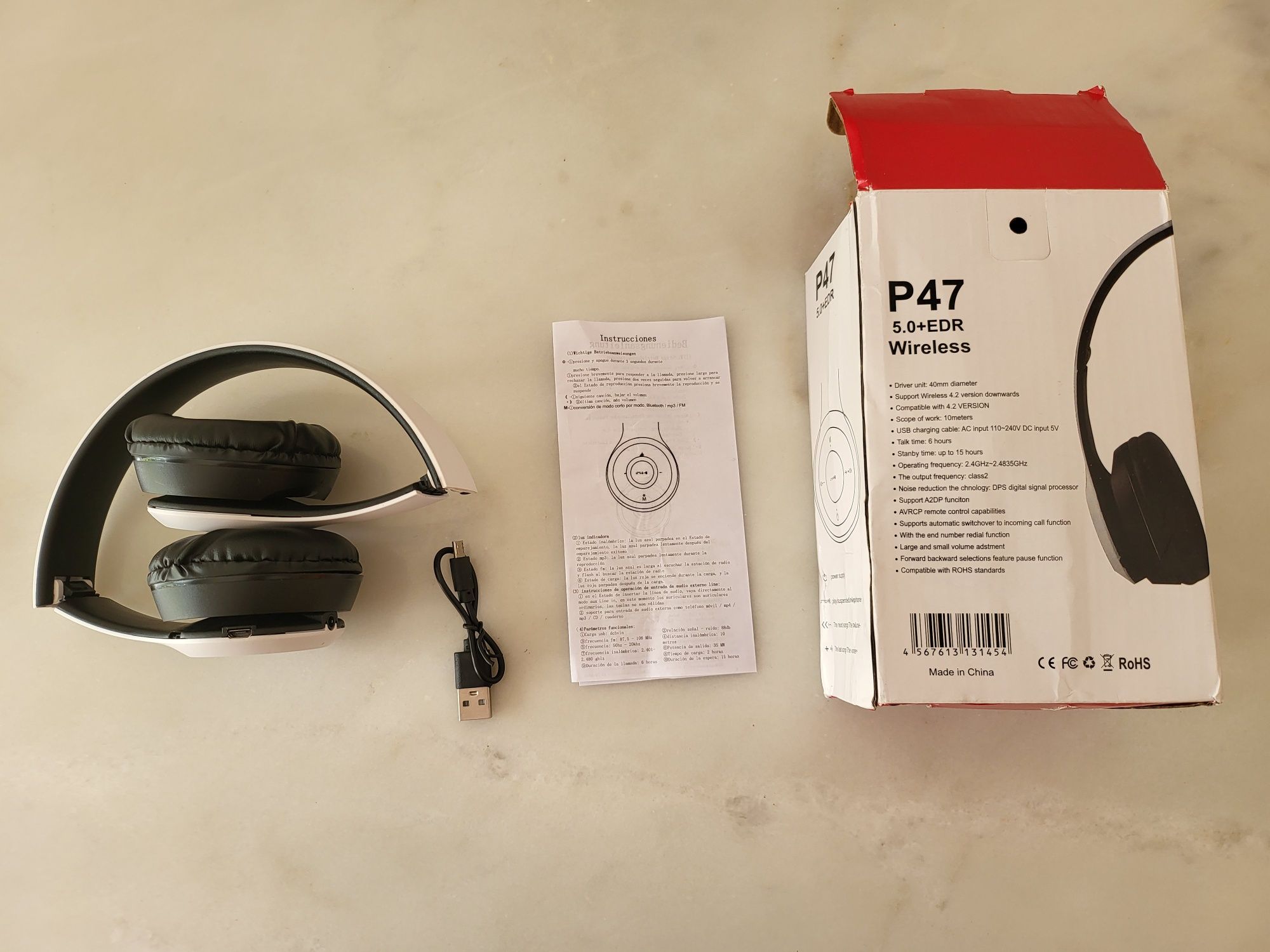 Auscultadores Wireless P47 5.0 + EDR