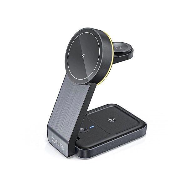 Tech-Protect Qi15W-A28/3In1 Magnetic Magsafe Wireless Charger Black