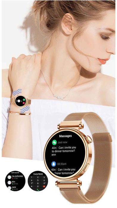 Smartwatch Damski Zegarek Rozmowy Powiadomienia Sport Zdrowie Polskie