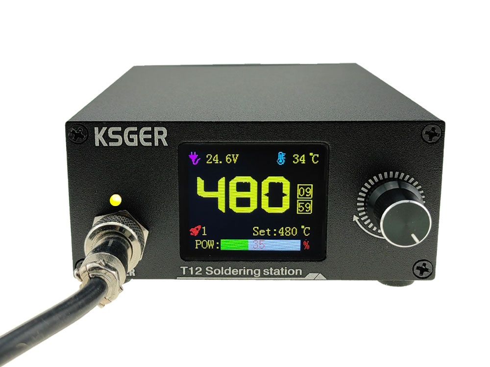 Паяльная станция Ksger T12 - программируемая, цветной дисплей 1.8 дюйм