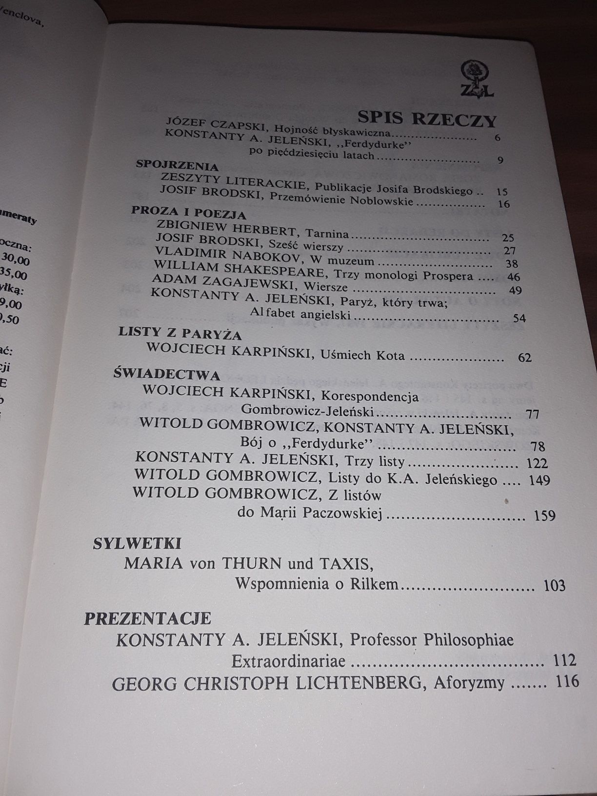 Zeszyty literackie nr 21 zima 1988 Herbert Nabokov Zagajewski