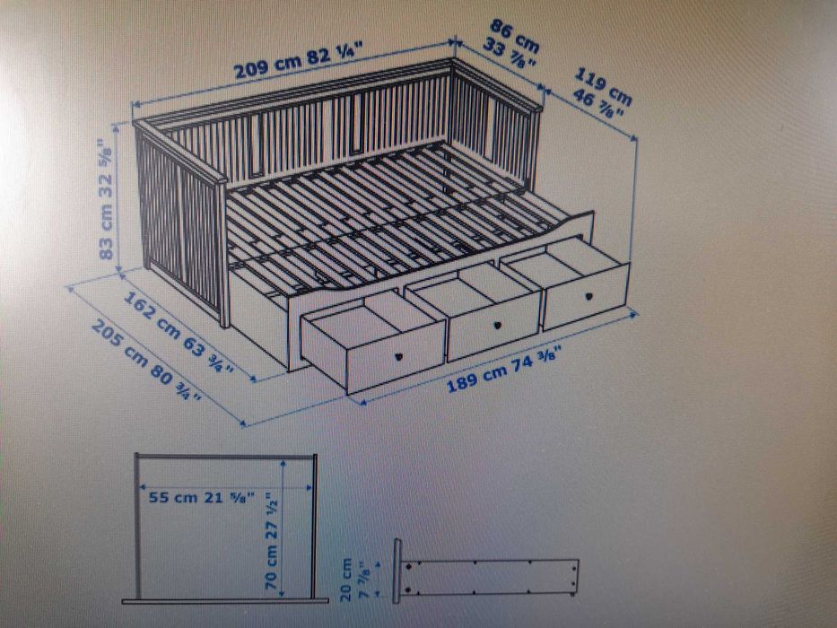 Cama Individual/Dupla c/3 Gavetões